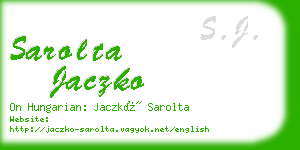 sarolta jaczko business card